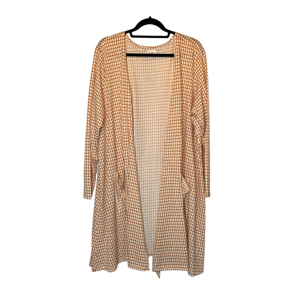 LuLaRoe cardigan Fall orange/cream  2XL